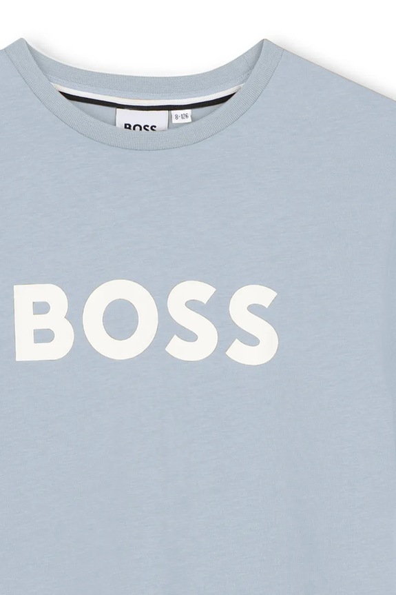 Αγορίστικα Παιδικό βαμβακερό μπλουζάκι BOSS J52711.162.174 μπλε