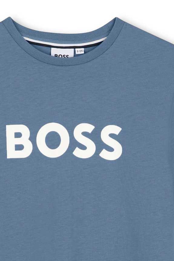 Dječaci Dječja pamučna majica kratkih rukava BOSS J52711.162.174 ljubičasta