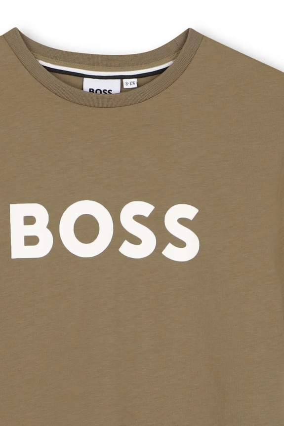 Chłopiec BOSS t-shirt bawełniany dziecięcy J52711.162.174 zielony