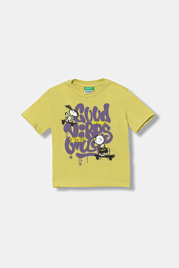 United Colors of Benetton t-shirt in cotone prodotto per bambini verde 3X1SG10JW.P.seasonal