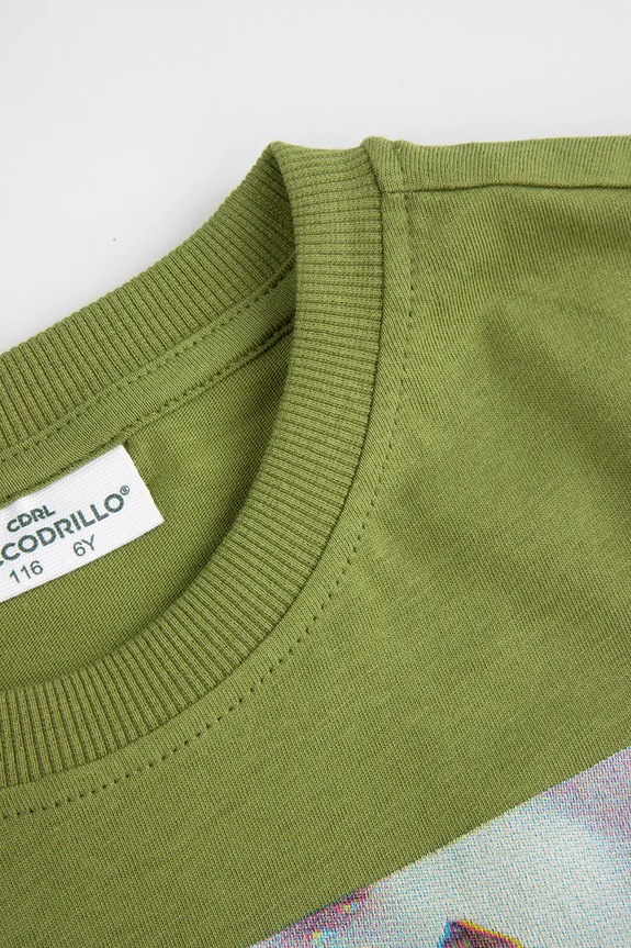 Хлопчик Дитяча бавовняна футболка Coccodrillo ZC5143209VBA зелений