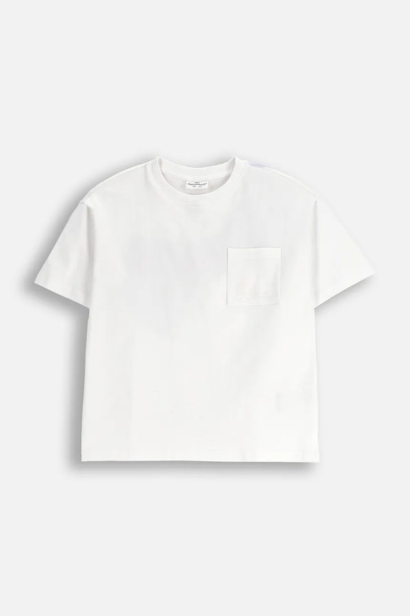 Coccodrillo tricou de bumbac pentru copii uni alb ZC5143202XBJ