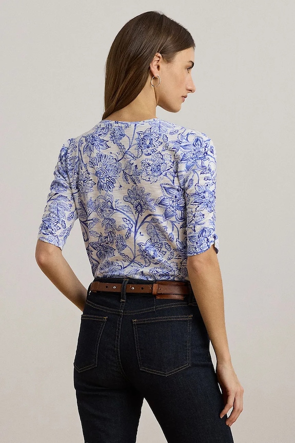 Lauren Ralph Lauren pamut póló 200971025 kék AW25