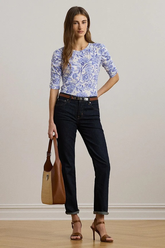 Ruházat Lauren Ralph Lauren pamut póló 200971025 kék