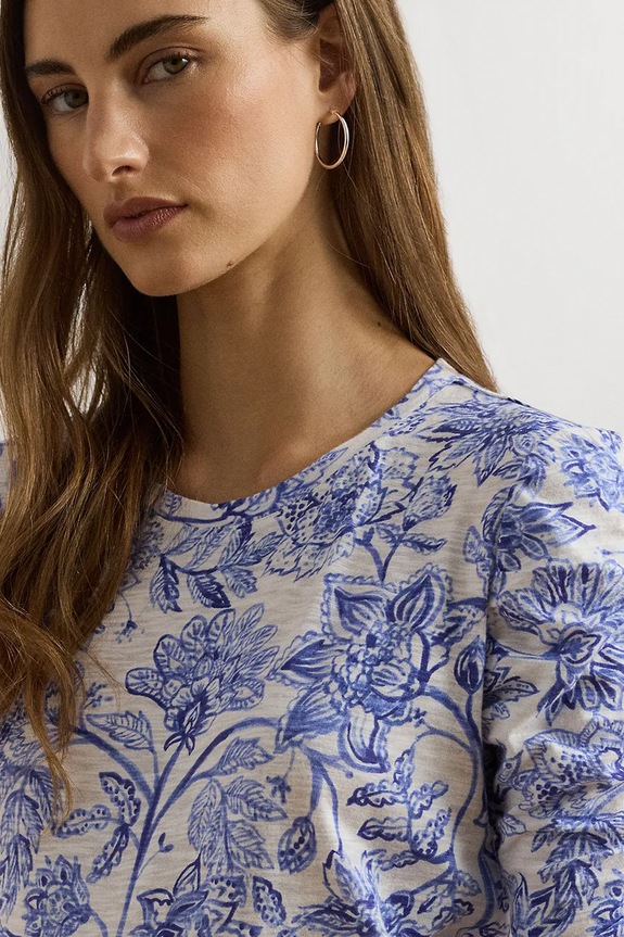 Lauren Ralph Lauren pamut póló kék 200971025