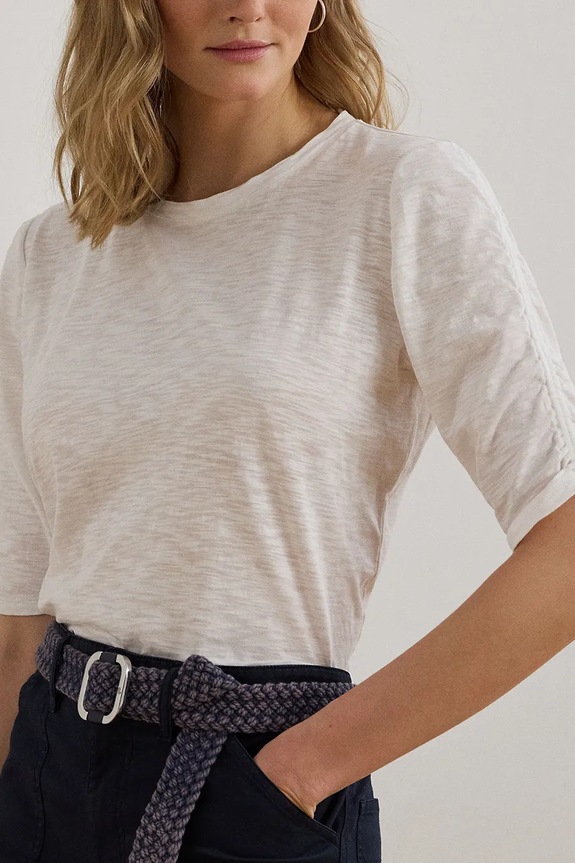 Lauren Ralph Lauren t-shirt bawełniany biały 200971080
