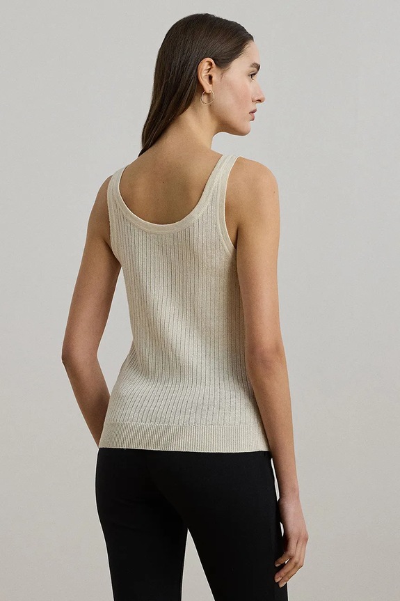 Tričko bez rukávov Lauren Ralph Lauren 200971352 béžová AW25