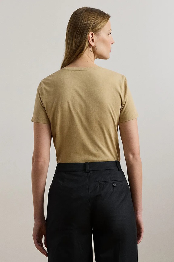 Βαμβακερό μπλουζάκι Lauren Ralph Lauren 200971125 μπεζ AW25