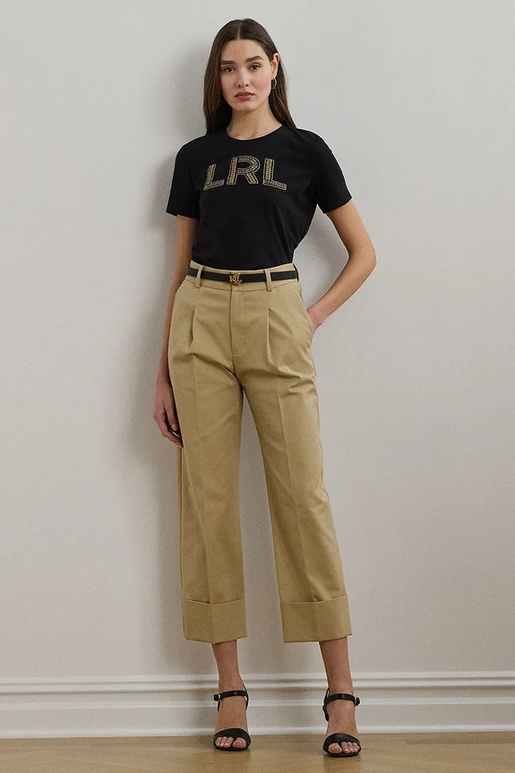 Oblačila Bombažna kratka majica Lauren Ralph Lauren 200971125 črna