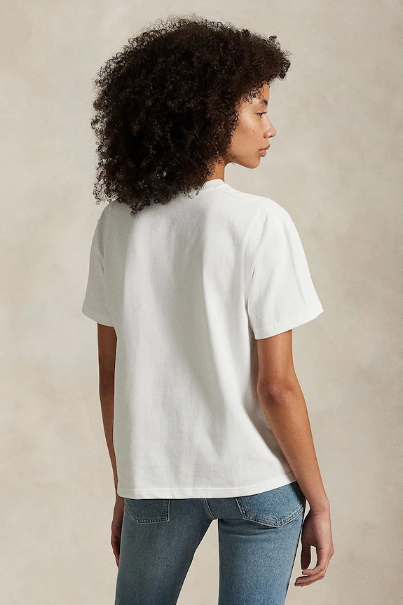 Βαμβακερό μπλουζάκι Polo Ralph Lauren 211967104 λευκό AW25