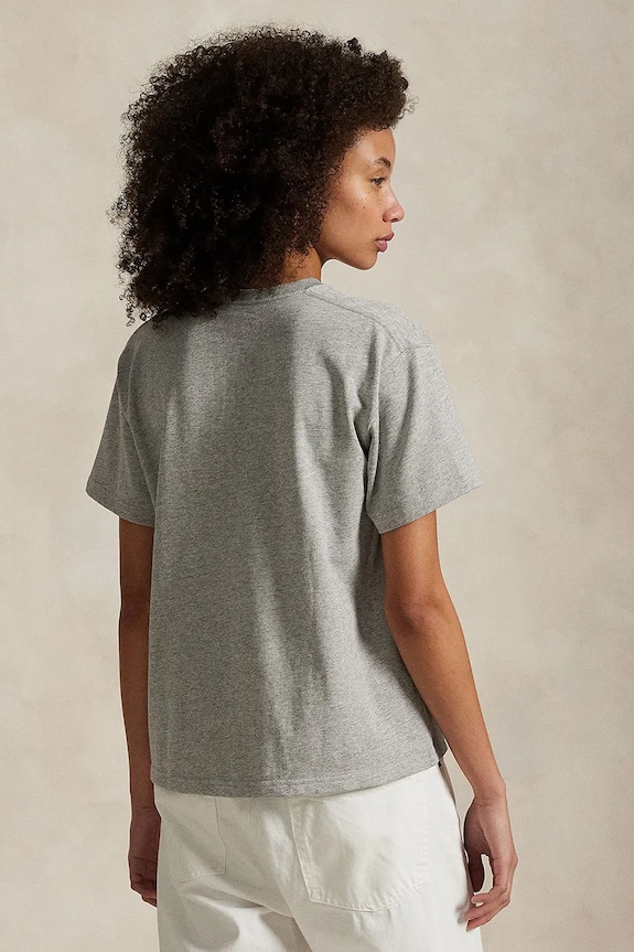 Βαμβακερό μπλουζάκι Polo Ralph Lauren 211967104 γκρί AW25