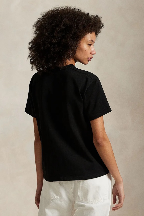 Βαμβακερό μπλουζάκι Polo Ralph Lauren 211967104 μαύρο AW25