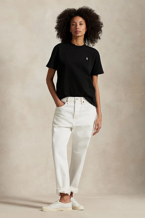 Ρούχα Βαμβακερό μπλουζάκι Polo Ralph Lauren 211967104 μαύρο