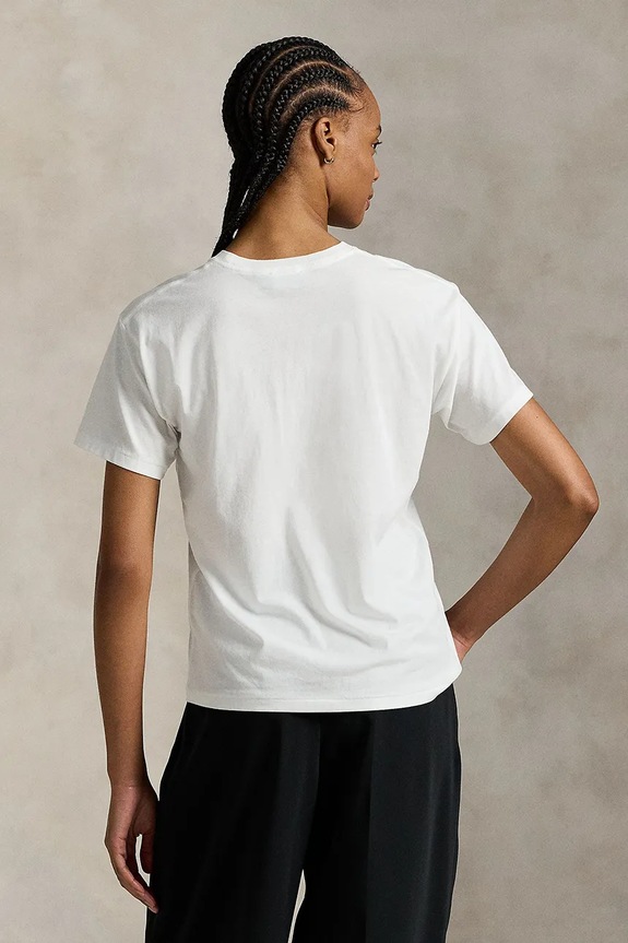 Βαμβακερό μπλουζάκι Polo Ralph Lauren 211971710 λευκό SS26