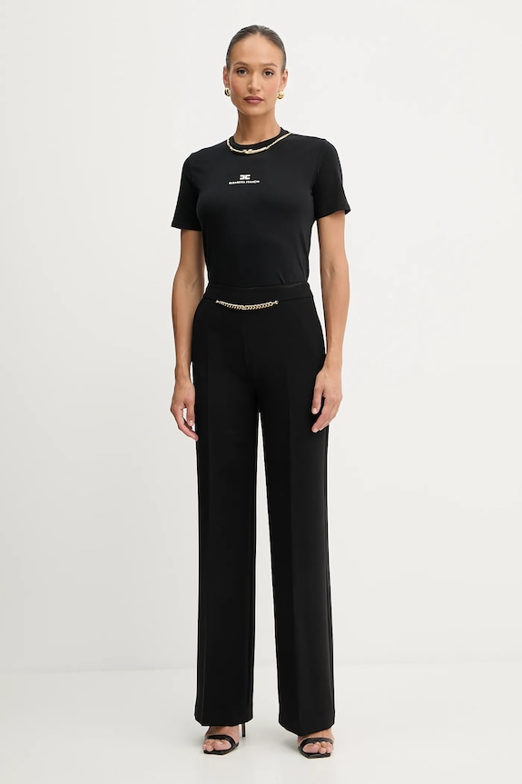 Elisabetta Franchi t-shirt in cotone MA02856E2 nero AW25