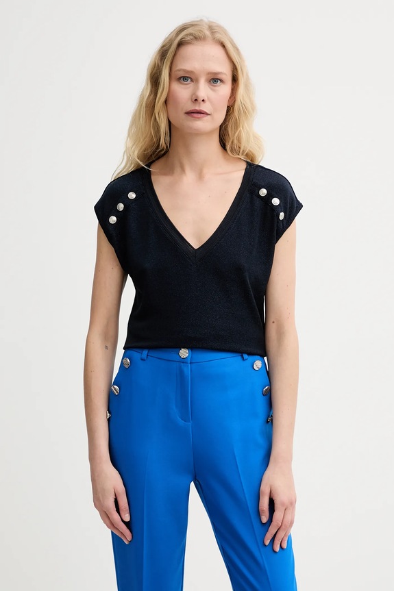 Morgan t-shirt z elastanem granatowy DILI