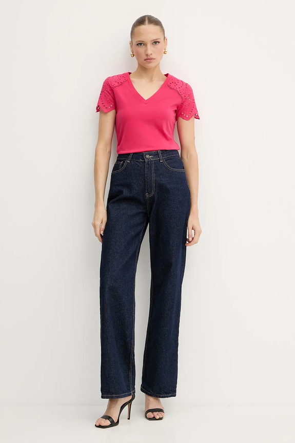 Morgan t-shirt γυναικείο βαμβακερό 251.DMATY ροζ SS25