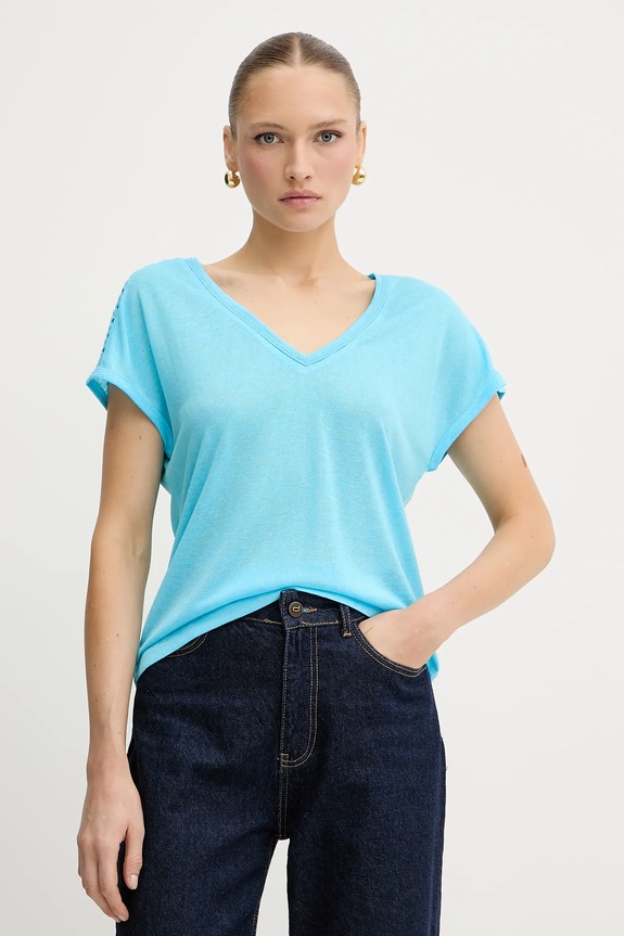 Morgan t-shirt regular niebieski DSAFIR