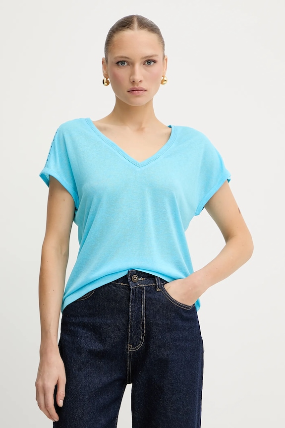Morgan t-shirt regular niebieski DSAFIR