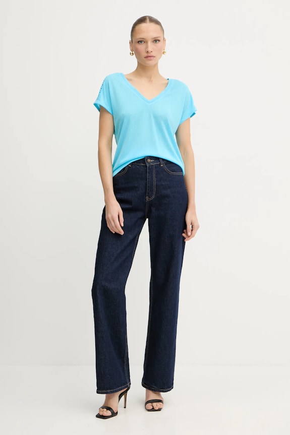 Morgan t-shirt DSAFIR niebieski SS25