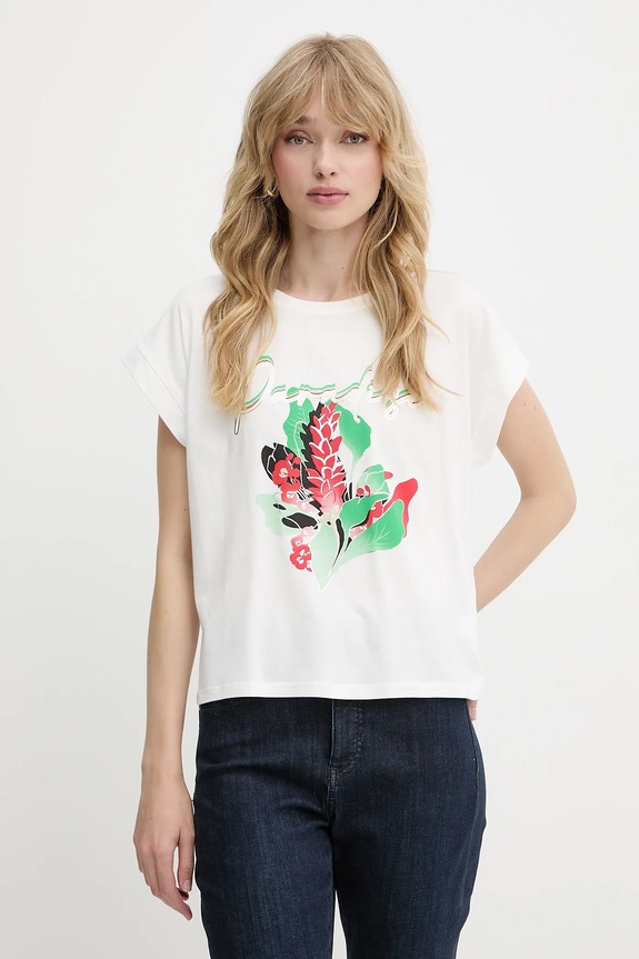 Morgan t-shirt virág fehér DPARADI