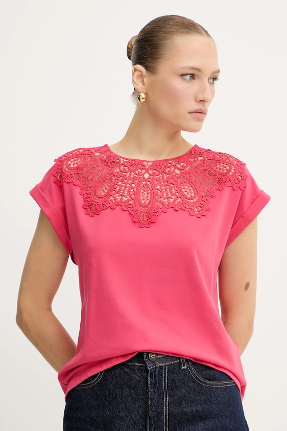 Morgan t-shirt applique rosa DELONA
