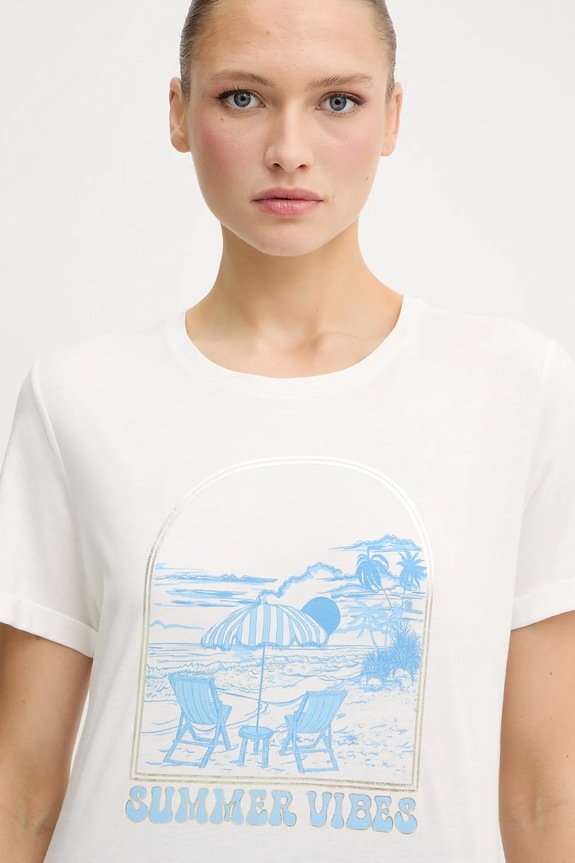 Morgan t-shirt biały DVIBES
