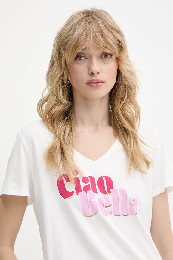 Morgan t-shirt fehér DBELLO