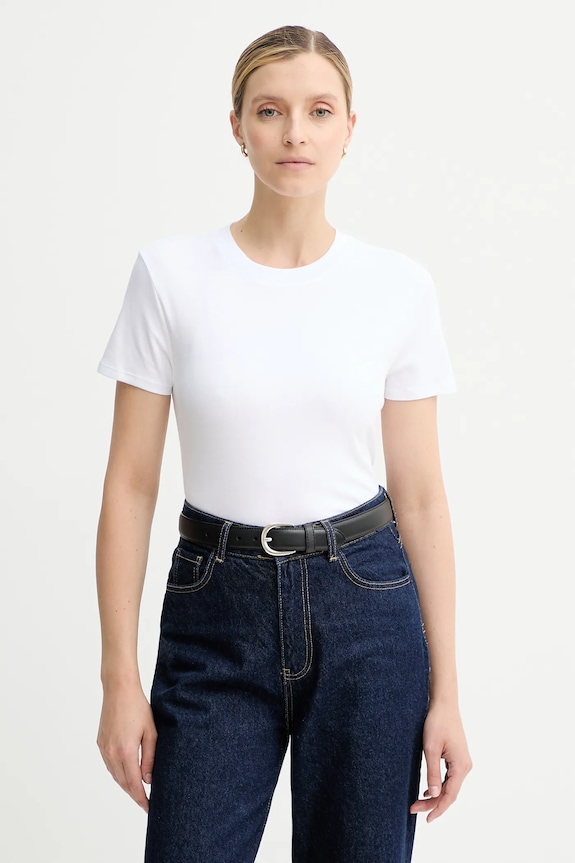 Βαμβακερό μπλουζάκι Calvin Klein κανονικό λευκό LV044C216G