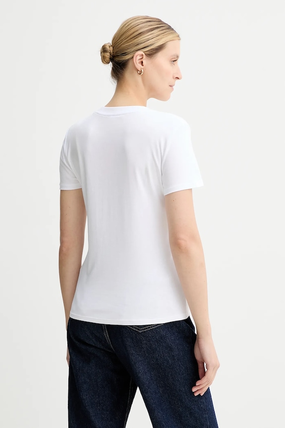 Ρούχα Βαμβακερό μπλουζάκι Calvin Klein LV044C216G λευκό
