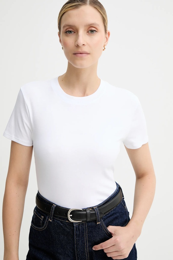 Βαμβακερό μπλουζάκι Calvin Klein λευκό LV044C216G