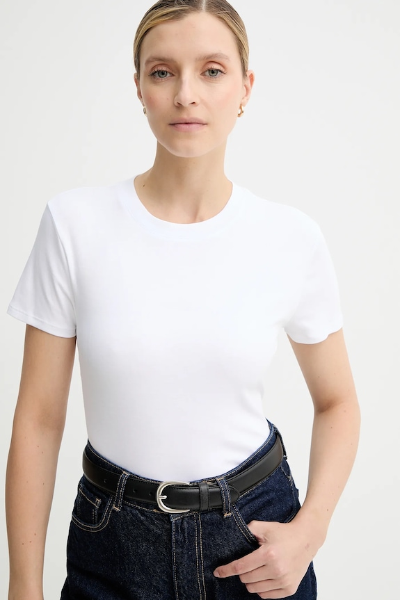 Βαμβακερό μπλουζάκι Calvin Klein λευκό LV044C216G