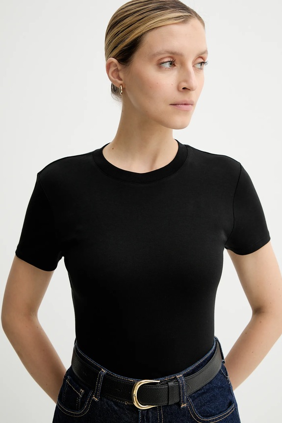 Βαμβακερό μπλουζάκι Calvin Klein μαύρο LV044C216G