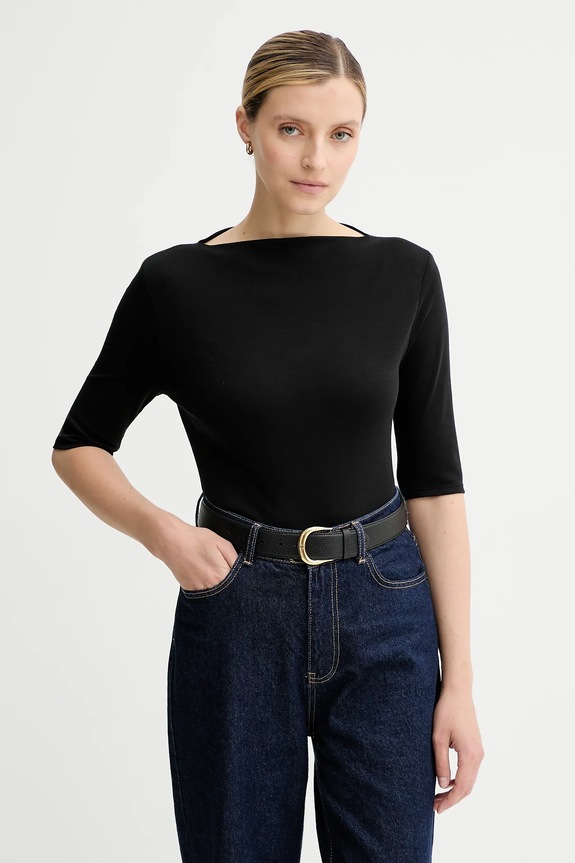 Βαμβακερό μπλουζάκι Calvin Klein κανονικό μαύρο LV044C217G