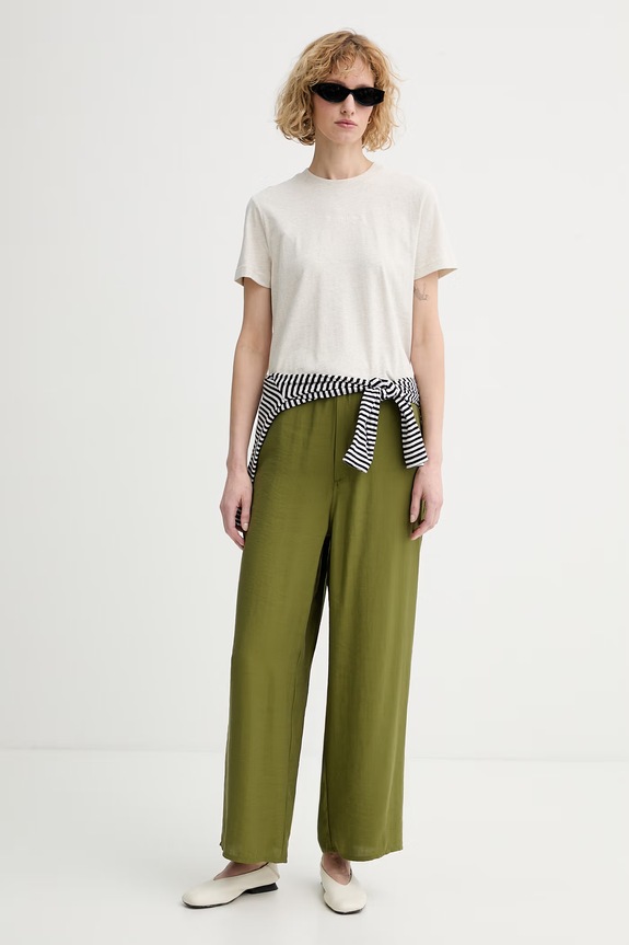 Calvin Klein tričko dámske bavlnené LV044C905G béžová SS26