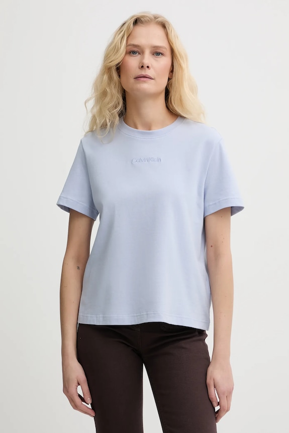 Calvin Klein tricou de femei din bumbac albastru LV044C905G