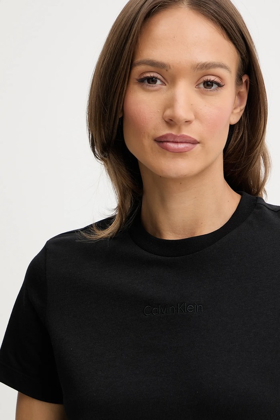 Ρούχα Calvin Klein t-shirt γυναικείο βαμβακερό LV044C905G μαύρο