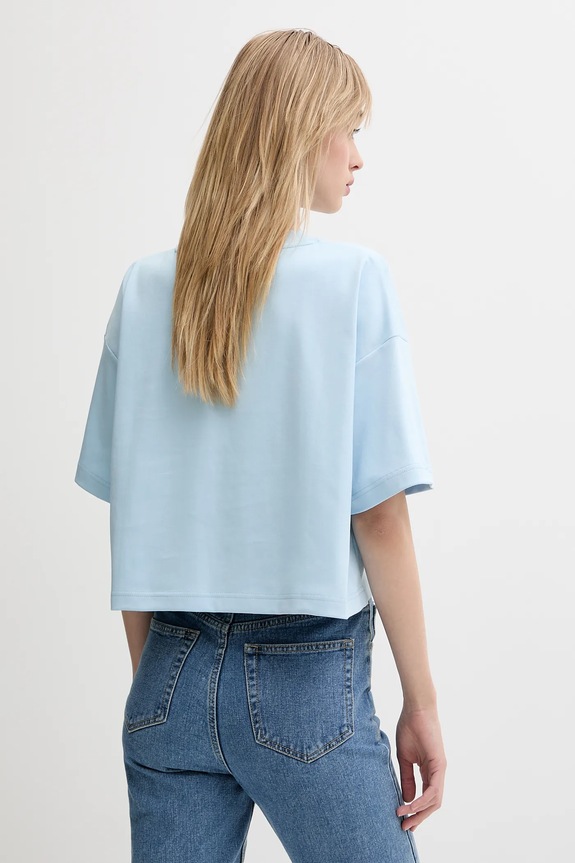 Bavlněné tričko Calvin Klein LV044C903G modrá AW25
