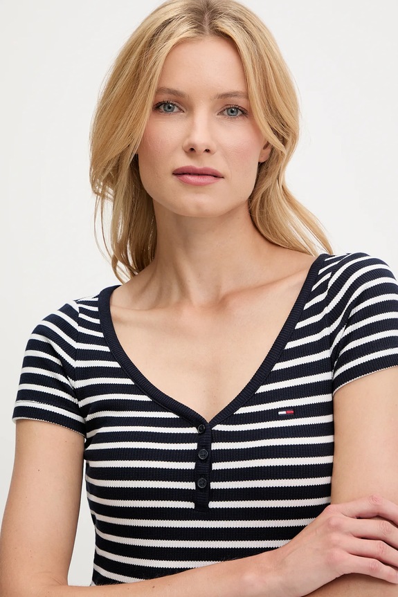 Odzież Tommy Jeans t-shirt DW0DW20902 granatowy