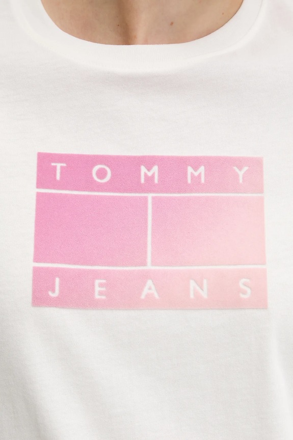 Bavlnené tričko Tommy Jeans biela DW0DW20905