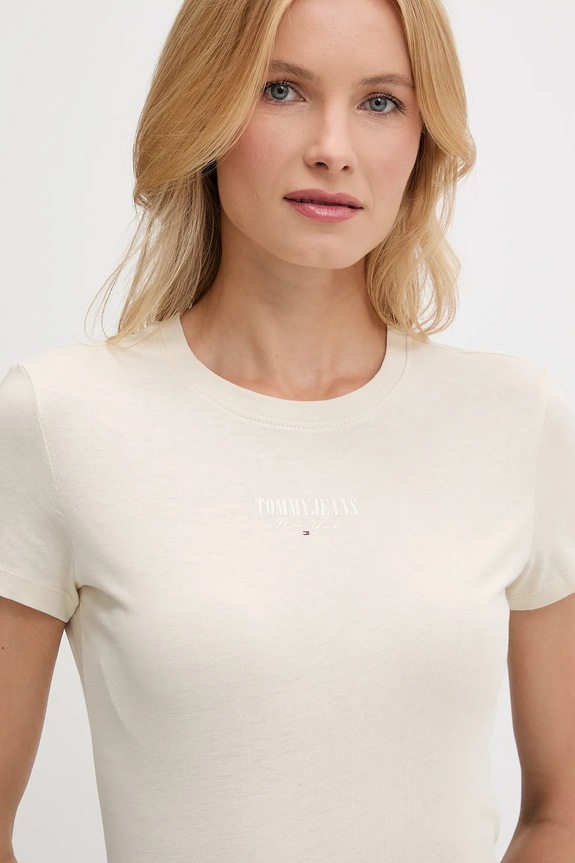 Odzież Tommy Jeans t-shirt DW0DW20913 beżowy