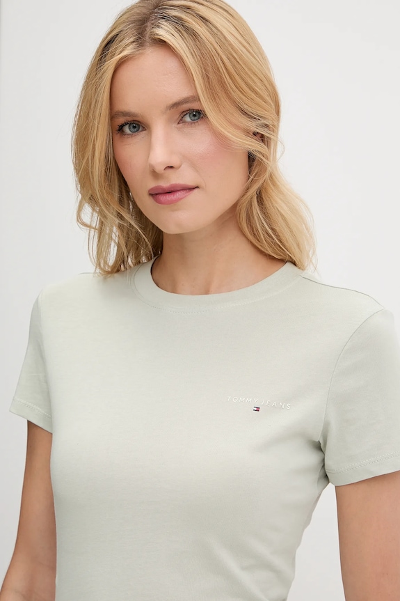 Odzież Tommy Jeans t-shirt bawełniany DW0DW21164 zielony