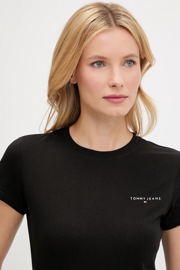 Oblečenie Bavlnené tričko Tommy Jeans DW0DW21164 čierna