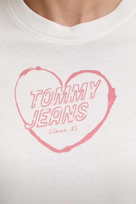 Tommy Jeans tricou din bumbac alb DW0DW21390