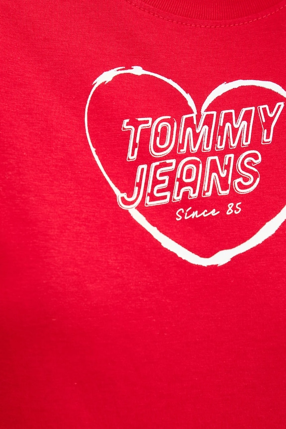 Tommy Jeans t-shirt bawełniany DW0DW21390 czerwony