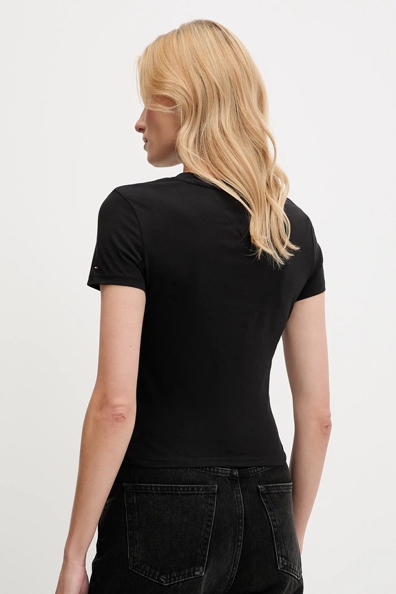 Tommy Jeans t-shirt bawełniany DW0DW21390 czarny AW25