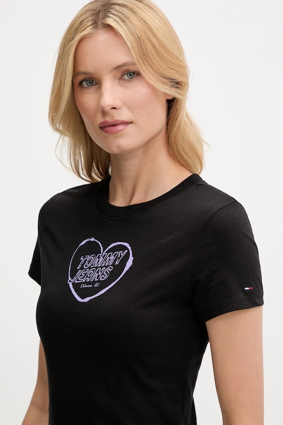 Odzież Tommy Jeans t-shirt bawełniany DW0DW21390 czarny