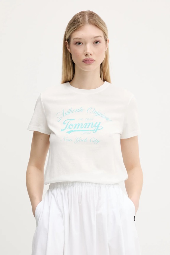 Tommy Jeans t-shirt biały DW0DW21404
