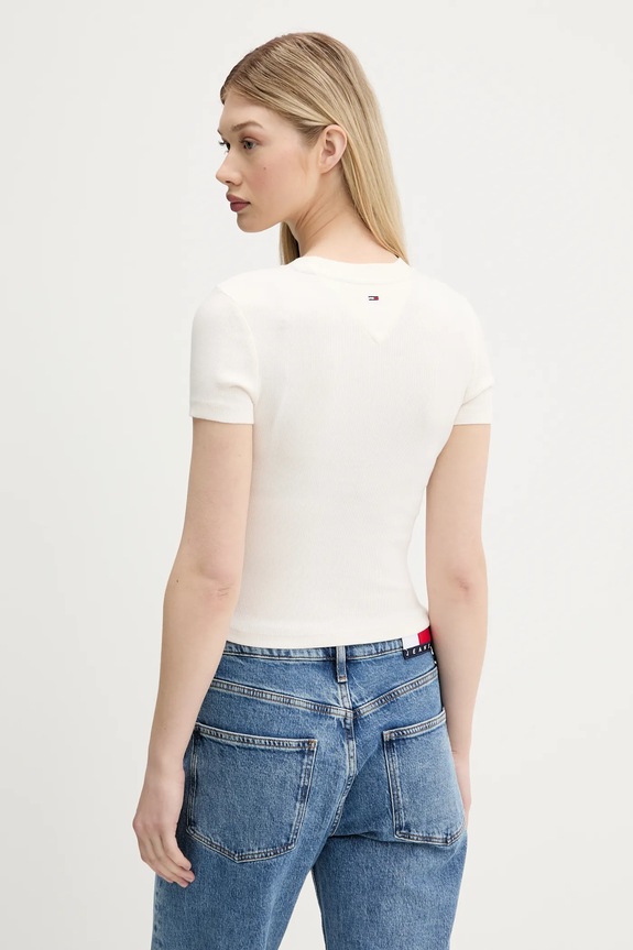 Oblečenie Tričko Tommy Jeans DW0DW21421 béžová