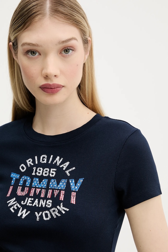 Tričko Tommy Jeans tmavomodrá DW0DW21421